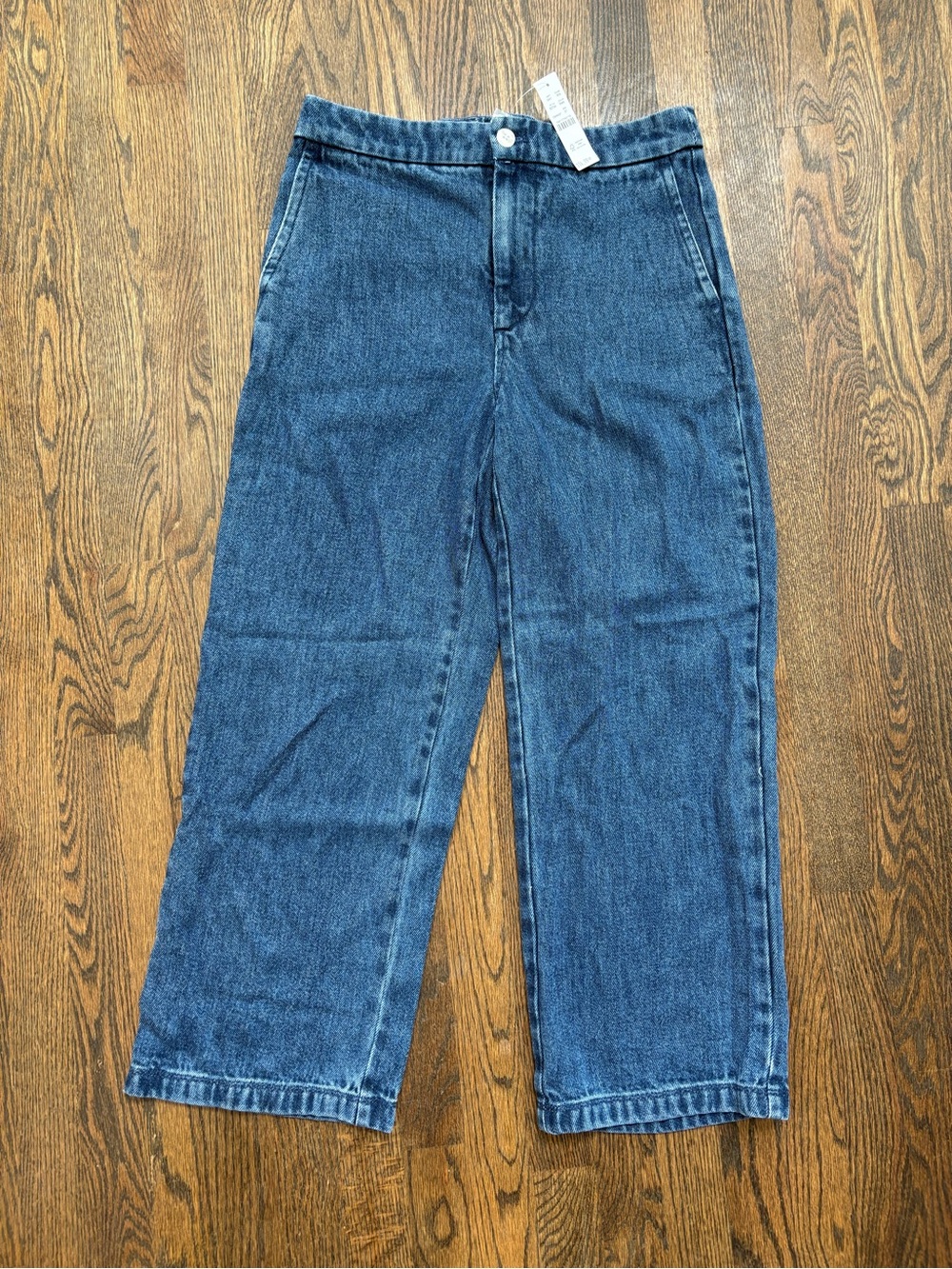 J. Crew Wide-Leg Denim Jeans in Deep Blue Wash. CROP